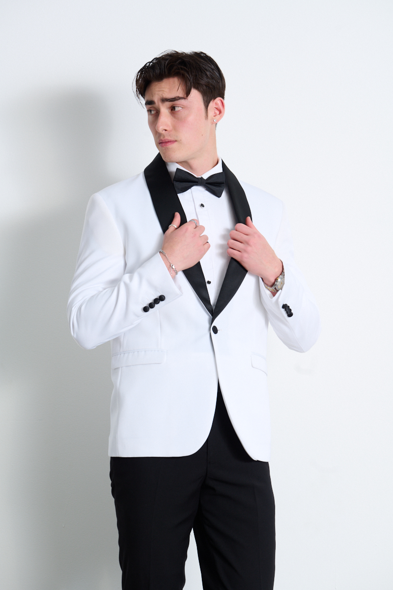 White Tuxedo with Black Lapels