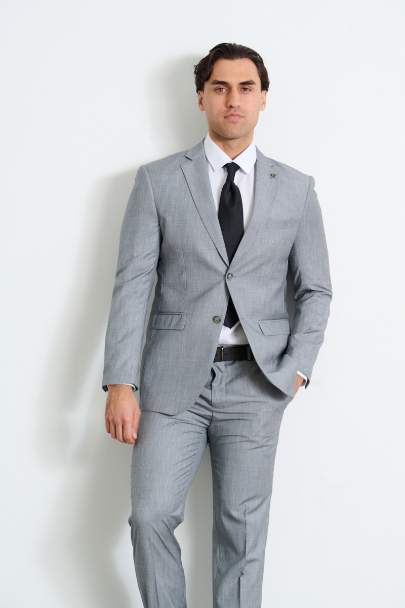 Grey mens suit jacket best sale