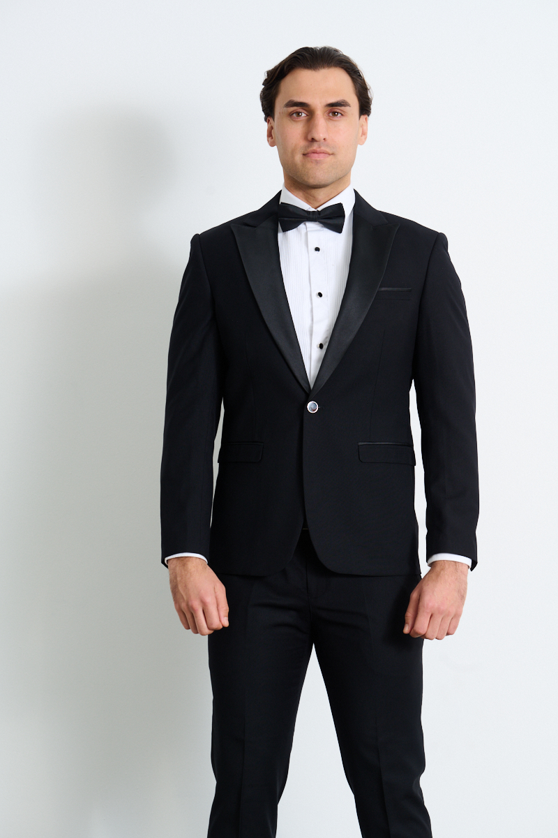 Black Peak Lapel Tuxedo Hire