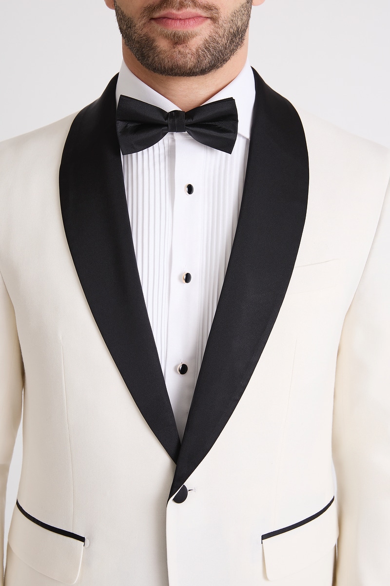 Ivory Tuxedo with Black Lapels