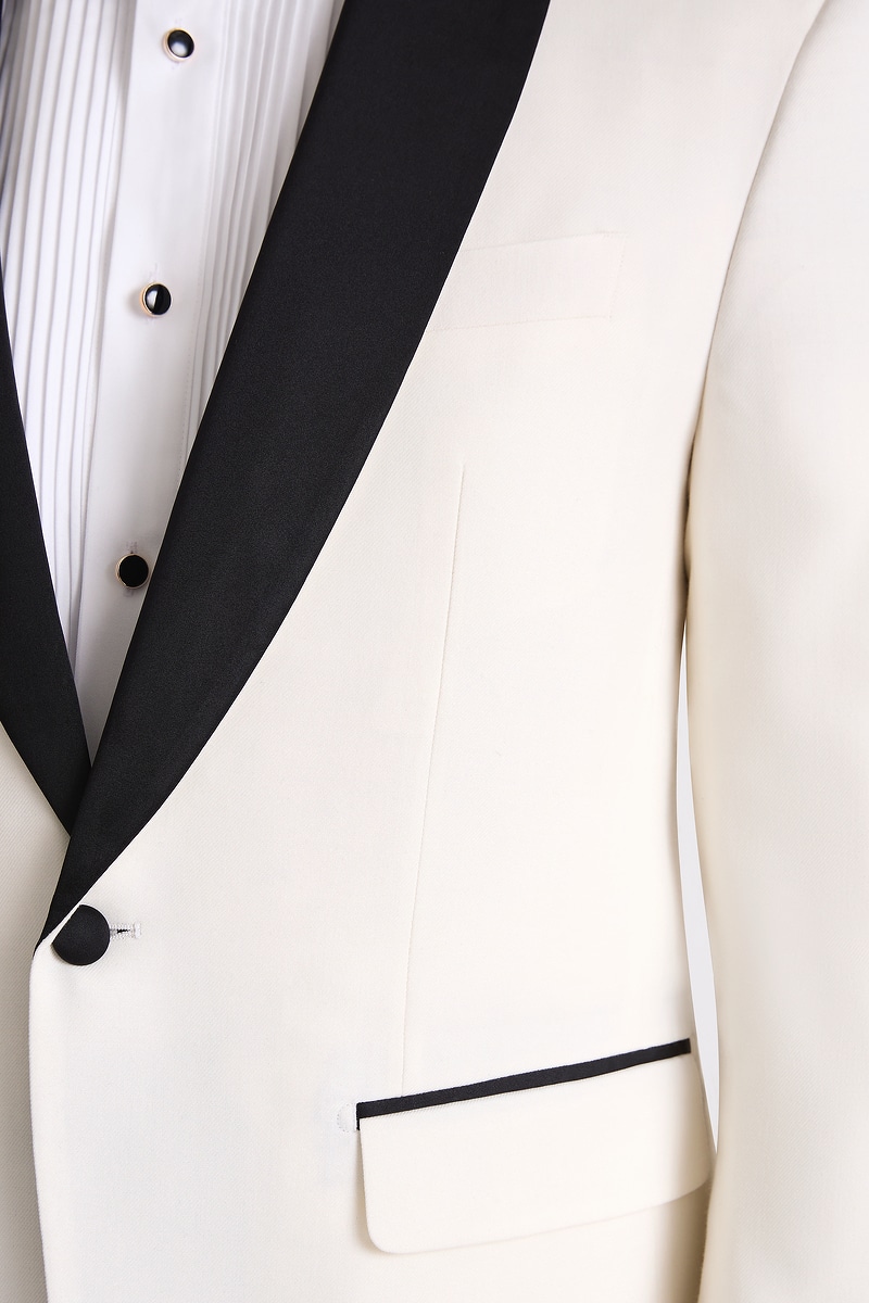 Ivory Tuxedo with Black Lapels