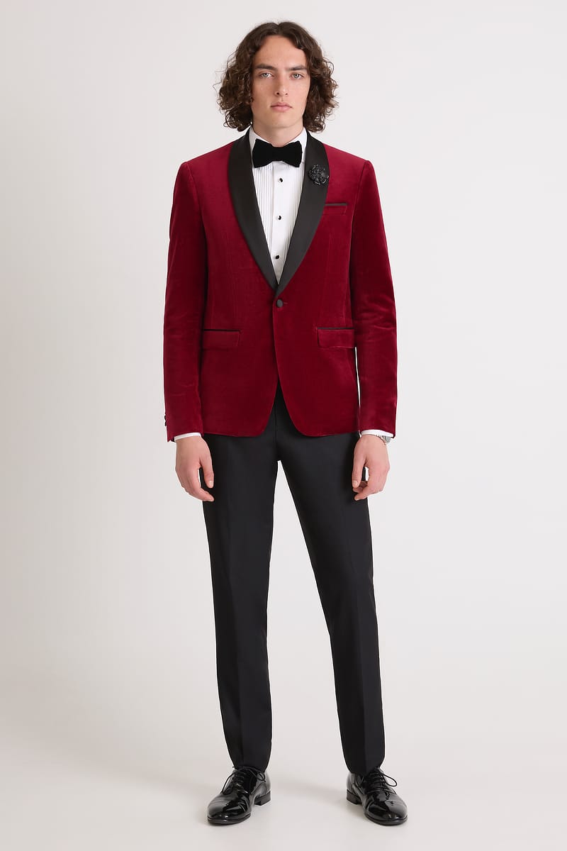 Red Velvet Tuxedo Jacket