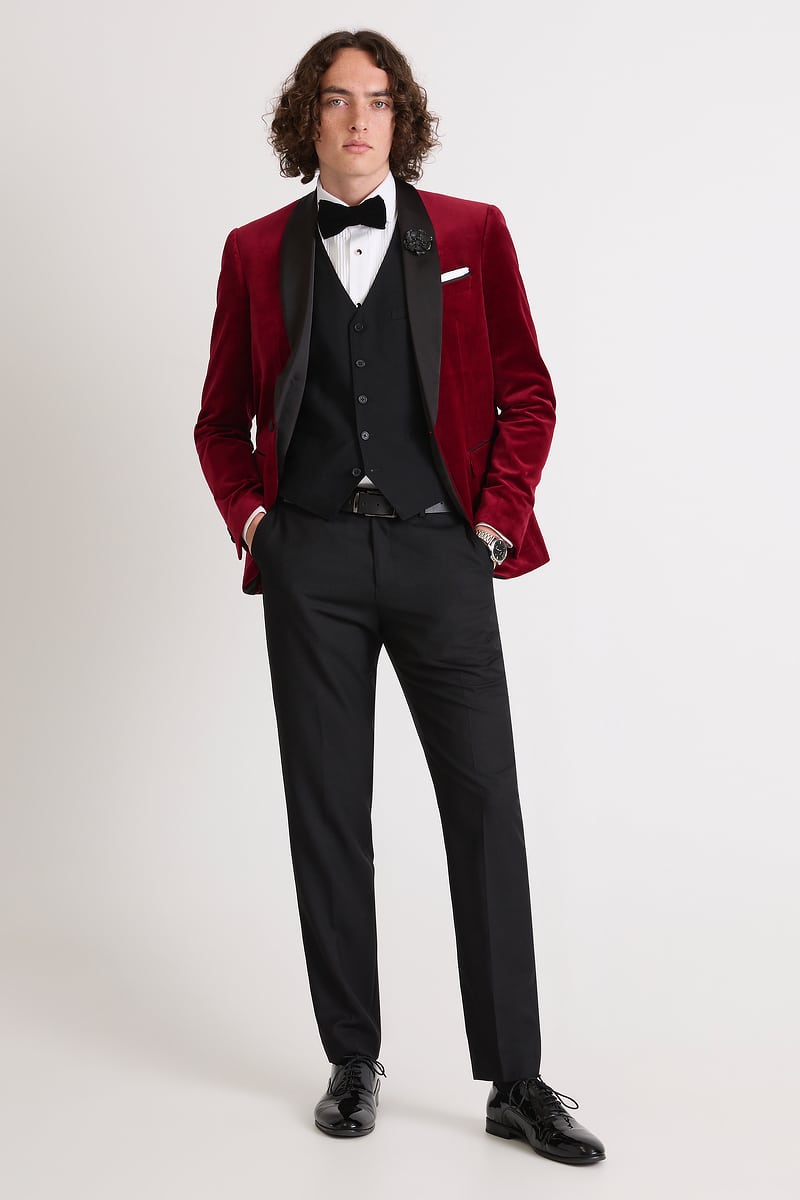 Red Velvet Tuxedo Jacket