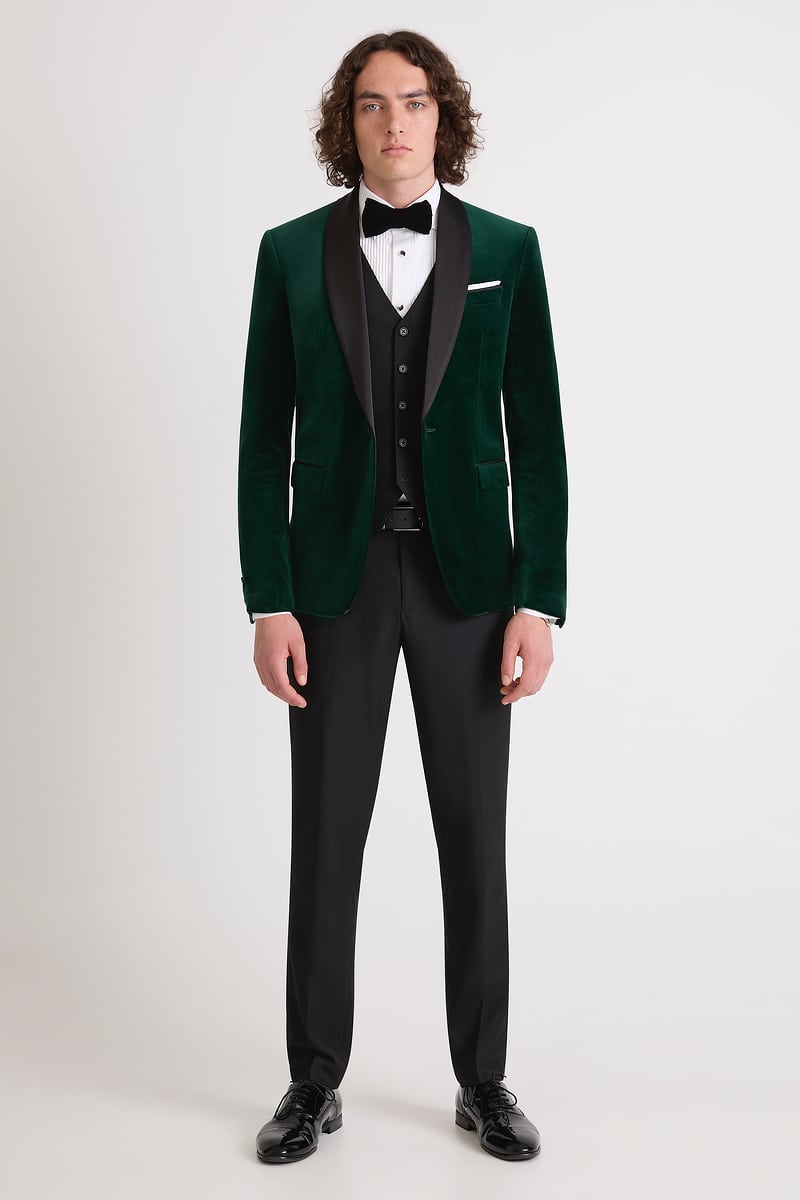 Green Velvet Tuxedo Jacket