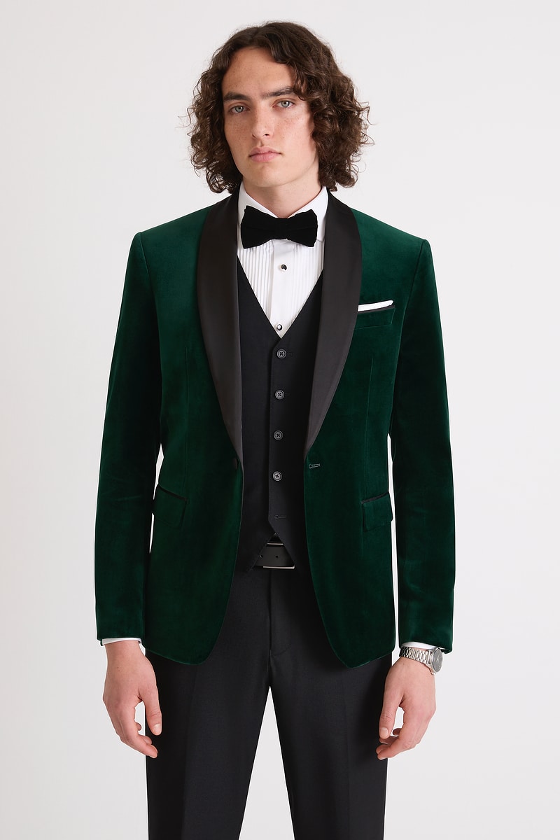 Green Velvet Tuxedo Jacket