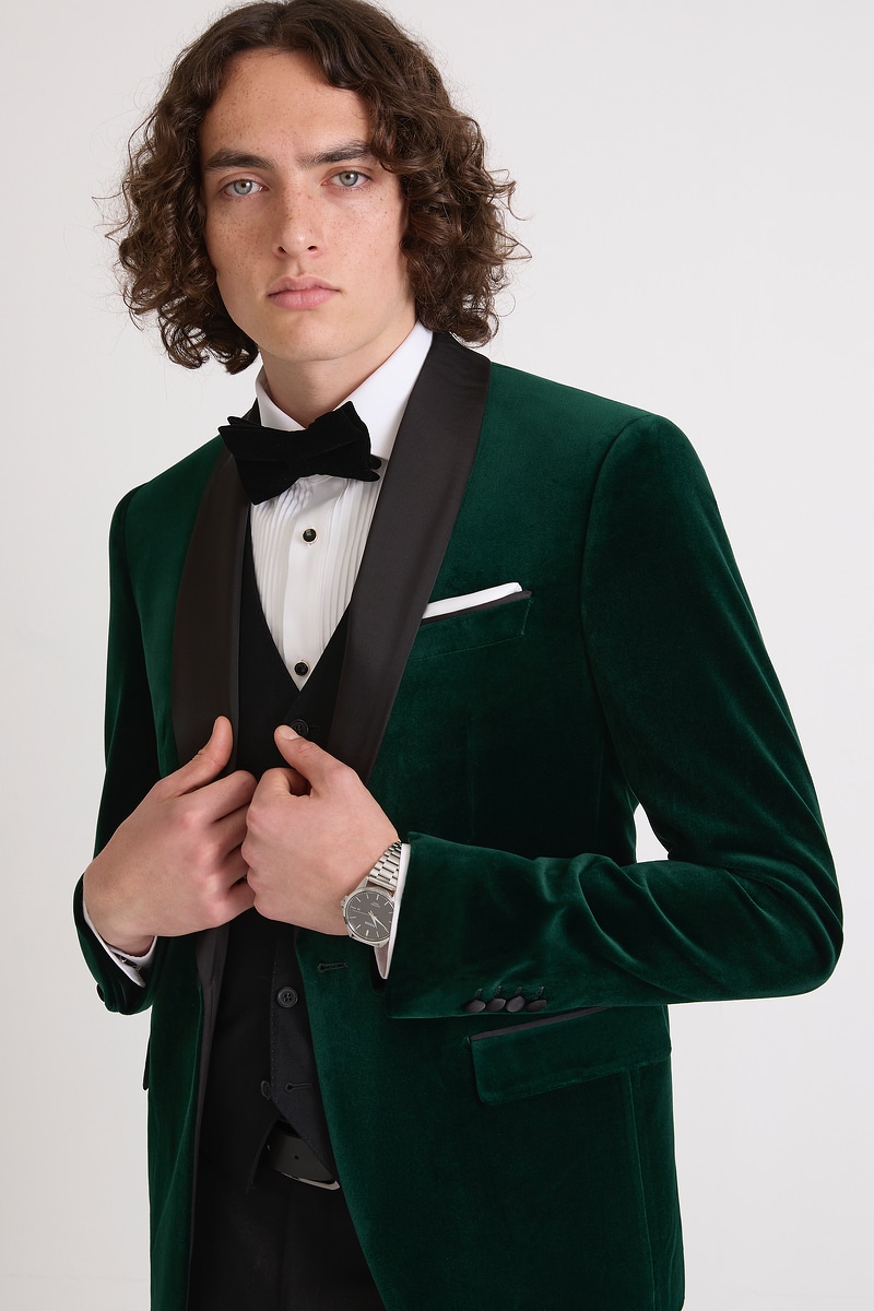 Green Velvet Tuxedo Jacket