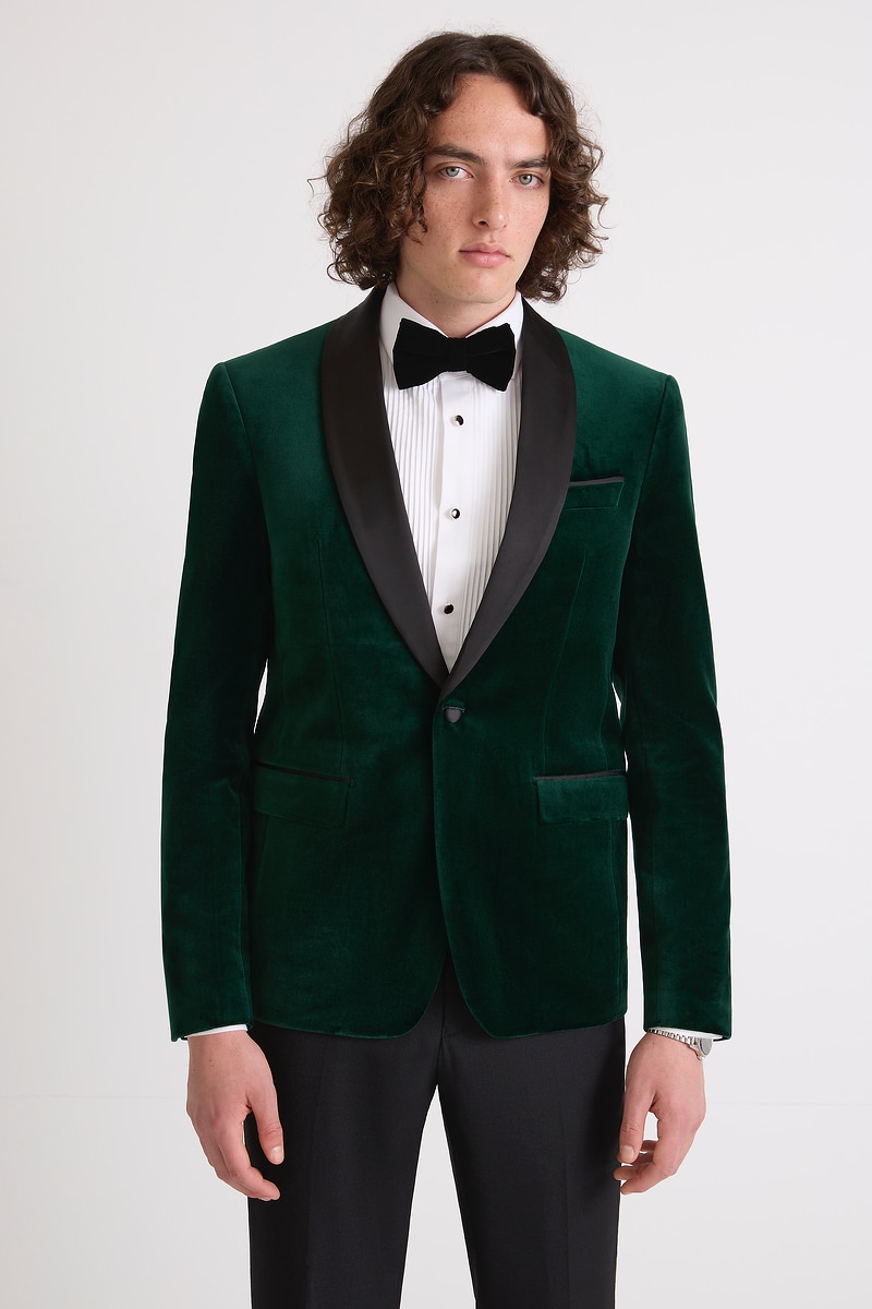 Green Velvet Tuxedo Jacket