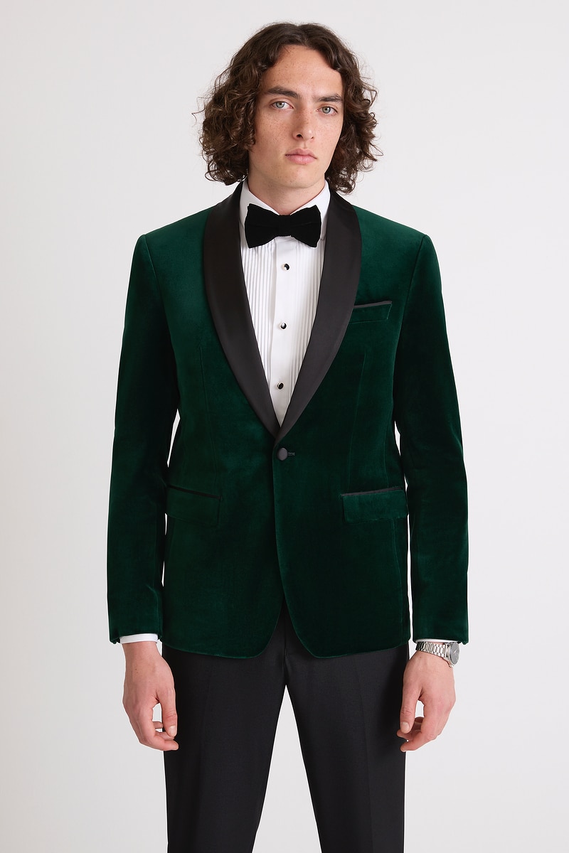 Green Velvet Tuxedo Jacket