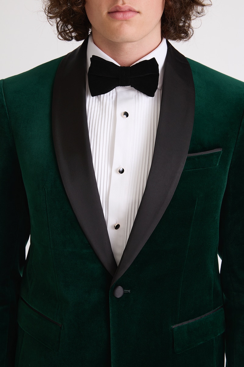 Green Velvet Tuxedo Jacket