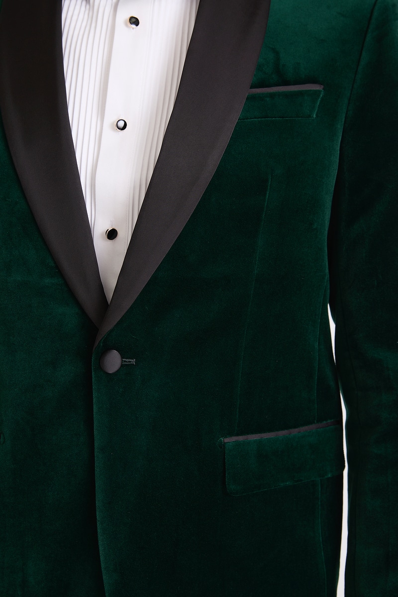 Green Velvet Tuxedo Jacket